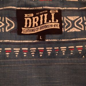 Drill Clothing Co. Button Up Dress Shirt Blue Spade